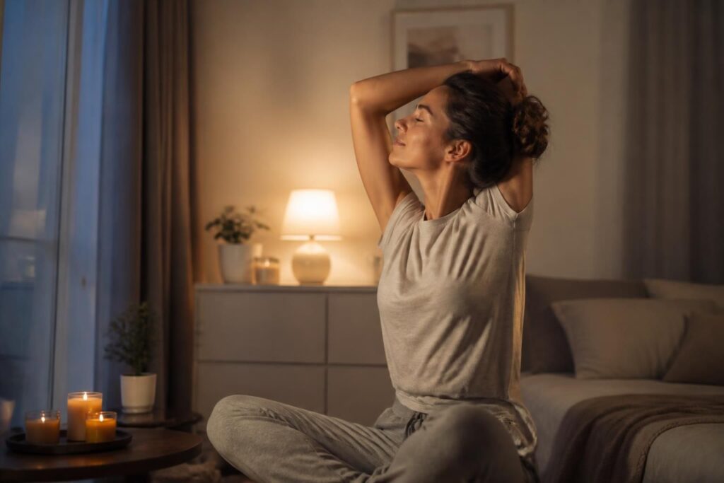 découvrez des étirements du soir simples et efficaces pour soulager les tensions du dos et de la nuque, favorisant détente et bien-être avant de dormir.