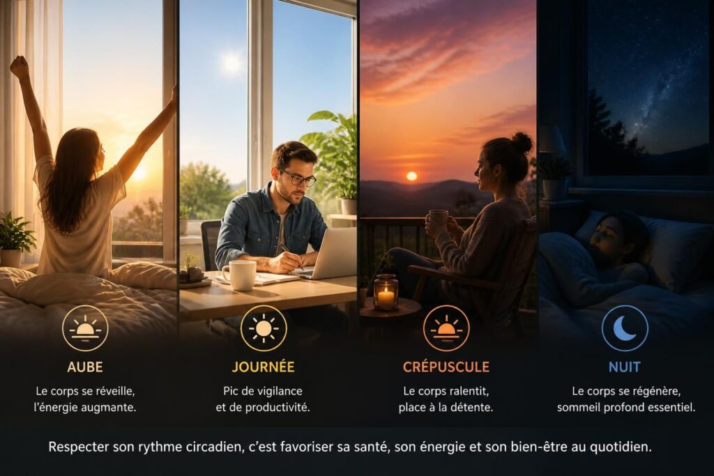 découvrez le cycle circadien expliqué simplement et apprenez comment le respecter pour améliorer votre sommeil, votre énergie et votre bien-être au quotidien.