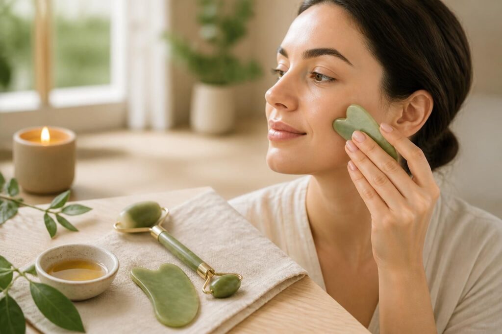 découvrez comment utiliser le gua sha et le rouleau de jade grâce à notre mode d'emploi détaillé pour sublimer votre peau et améliorer votre bien-être.