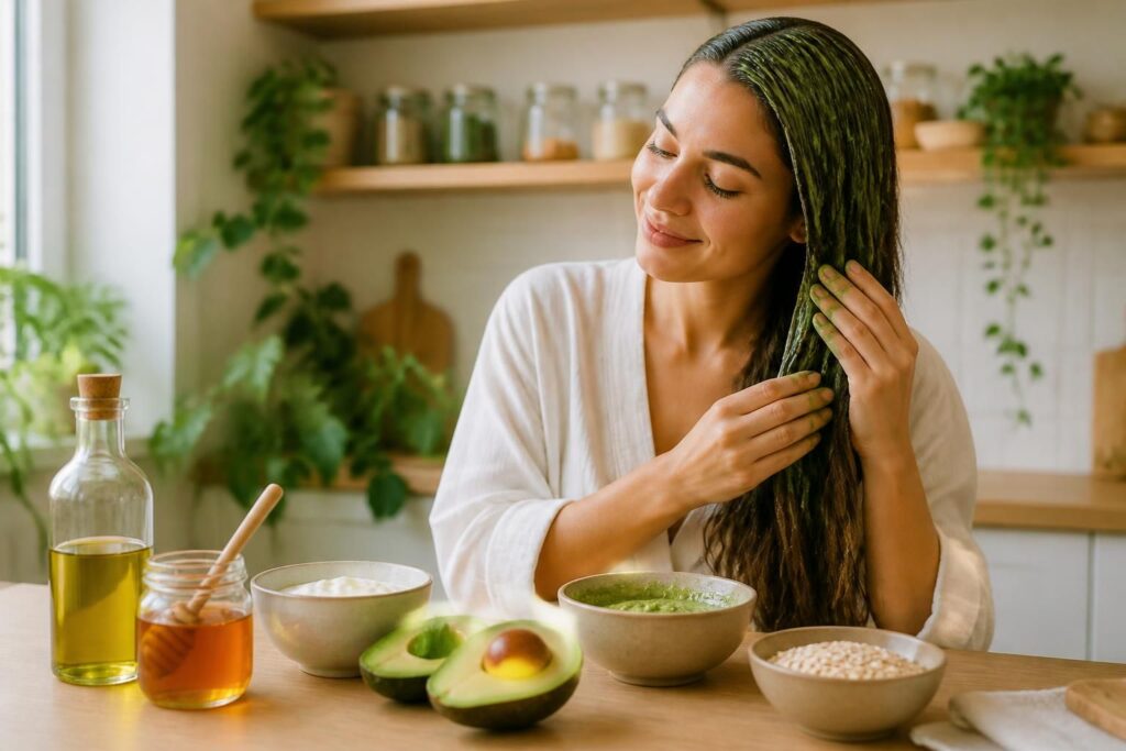 découvrez nos recettes de masques pour cheveux faits maison, adaptées à tous vos besoins pour des cheveux nourris et éclatants.